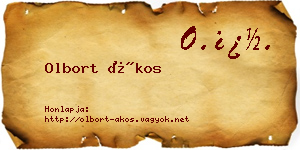 Olbort Ákos névjegykártya