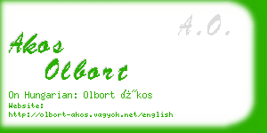 akos olbort business card
